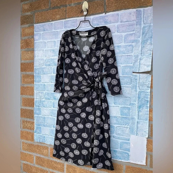 CHIARA BONI LA PETITE ROBE Abstract Dandelion Flowers Pattern wrap dress 42/6 - Picture 5 of 14